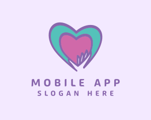 Dating App - Charity Hand Heart logo design