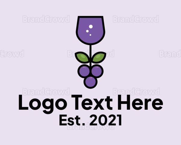 Wine Glass Grape Logo
