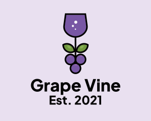 Grape - Wine Glass Grape logo design