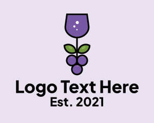 Vineyard - Wine Glass Grape logo design