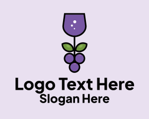 Wine Glass Grape  Logo