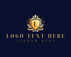 Shield - Luxury Floral Crest logo design