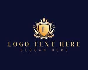 Vintage - Luxury Floral Crest logo design