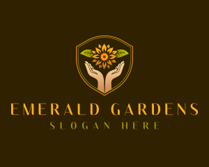 Hands Floral Garden logo design