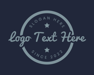 Hipster - Cursive Star Badge logo design