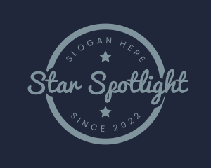 Cursive Star Badge logo design