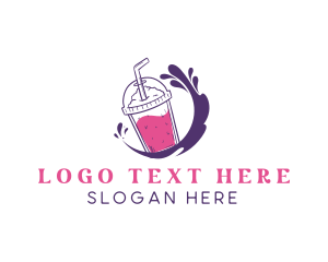 Iced - Splash Flavor Drink Cup logo design