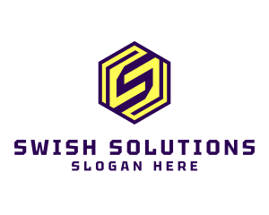 Modern Hexagon Letter S Company logo design