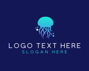 Sea Jelly - Ocean Marine Jellyfish logo design