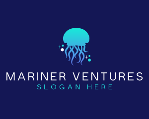 Ocean Marine Jellyfish logo design