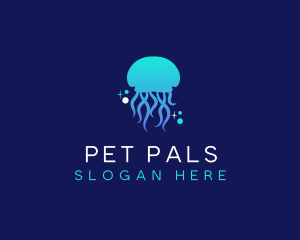 Ocean Marine Jellyfish logo design