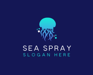 Ocean Marine Jellyfish logo design