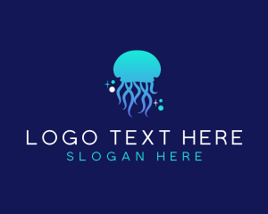 Aquarium - Ocean Marine Jellyfish logo design