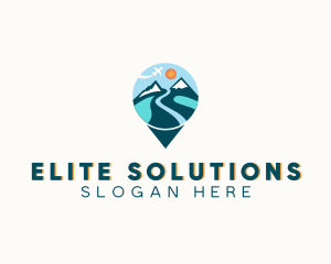 Location - Travel Mountain Location Pin logo design