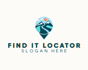 Travel Mountain Location Pin logo design