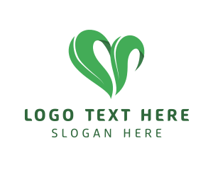 Vegan - Nature Heart Plant logo design