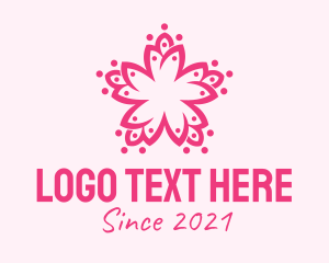 Florist - Pink Flower Pattern logo design
