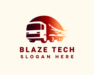 Blazing Cargo Truck  logo design