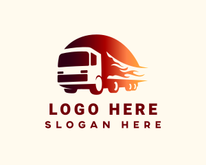 Delivery Truck - Blazing Cargo Truck logo design