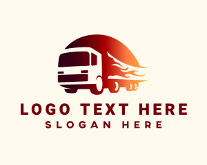 Courier - Blazing Cargo Truck logo design