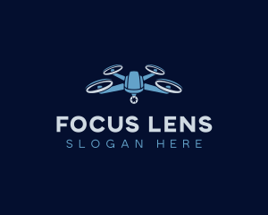 Lens Surveillance Drone logo design