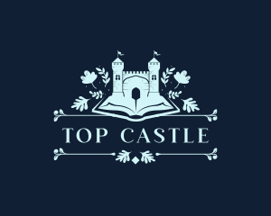Floral Castle Book logo design