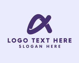 Purple - Media Loop Letter A logo design