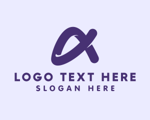 Video Player - Media Loop Letter A logo design