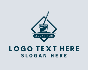 Vacuum Cleaner - Mop & Bucket Cleaning logo design