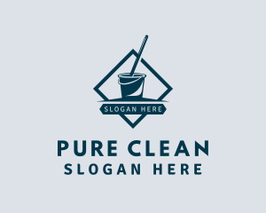 Mop & Bucket Cleaning logo design