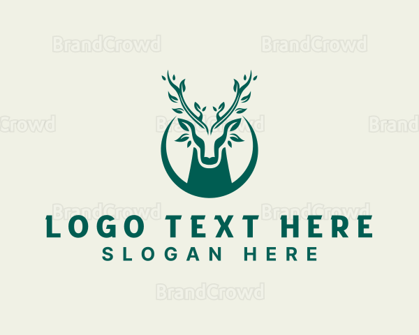 Deer Eco Nature Logo