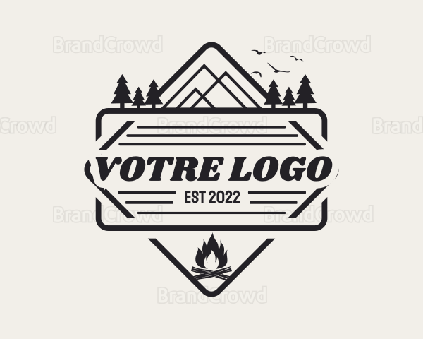 Backpacker Camping Badge Logo