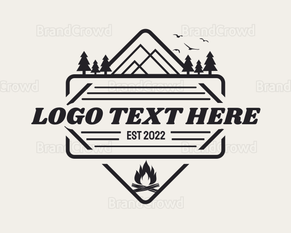 Backpacker Camping Badge Logo