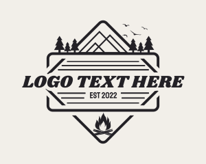 Trail - Backpacker Camping Badge logo design
