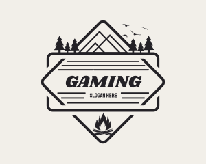 Backpacker Camping Badge Logo