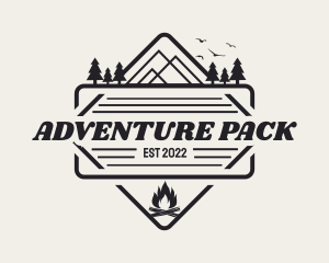 Backpacker Camping Badge logo design