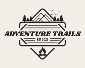 Backpacker Camping Badge logo design