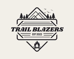 Backpacker Camping Badge logo design