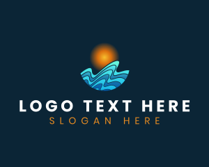 Ocean Current - Wave Surfing Resort logo design