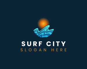 Wave Surfing Resort logo design