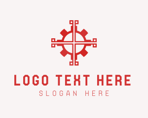 Company - Mechanical Gear Cross logo design