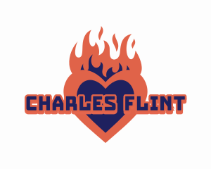 Heart Fire Flame Logo
