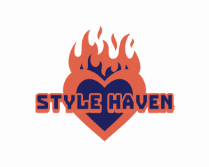 Heart - Heart Fire Flame logo design