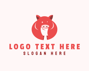 Farm Animal - Fat Pig Butcher logo design