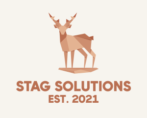Stag - Deer Stag Origami logo design