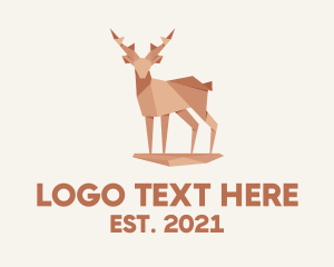 Wild - Deer Stag Origami logo design