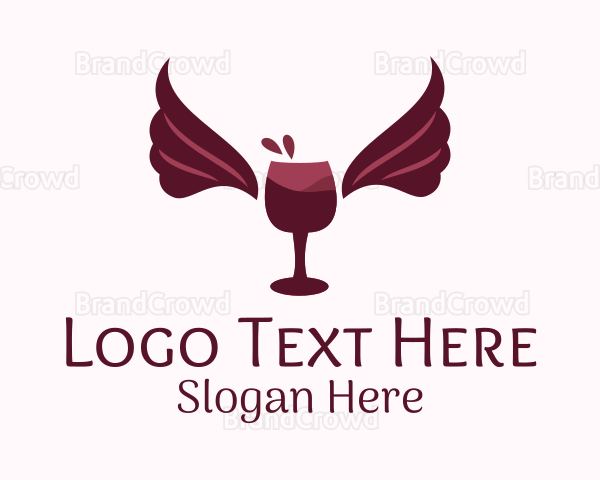 Wings Wine Glass Logo