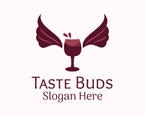 Wings Wine Glass  logo design