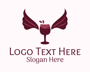 Alcohol - Wings Wine Glass logo design