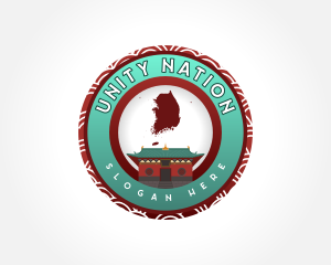 Nation - South Korea Pagoda Tourism logo design